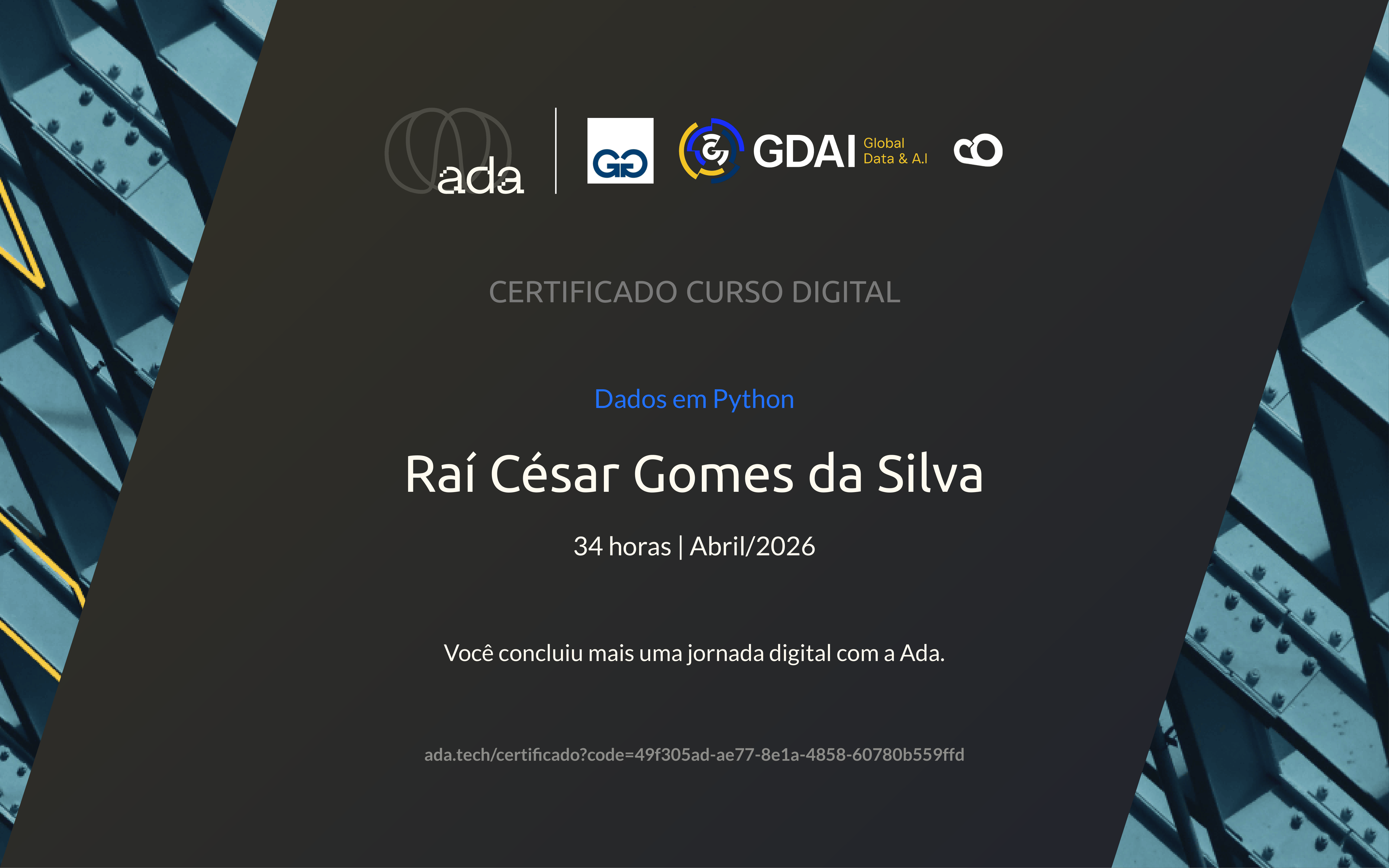 Certificado Dados em Python - Ada