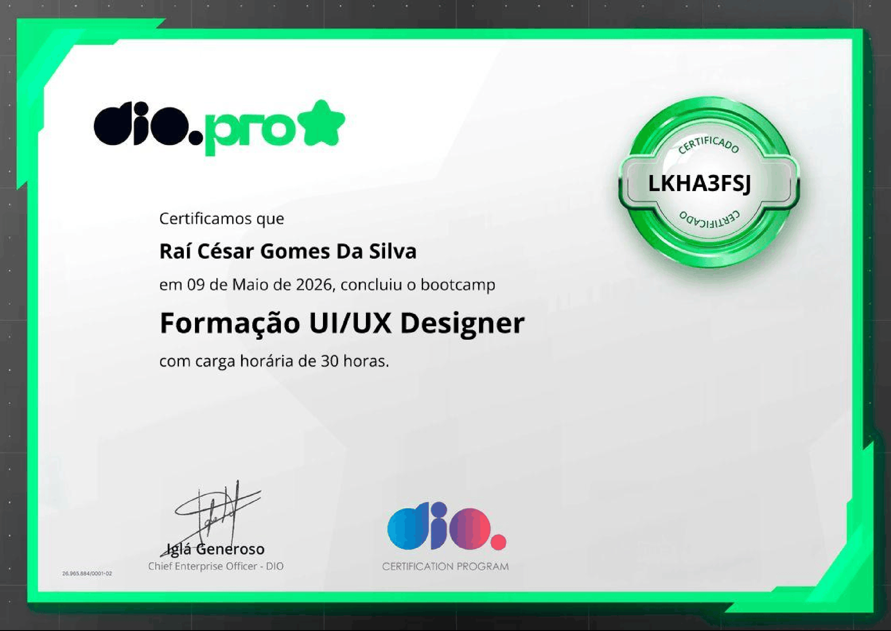 Certificado UX UI - DIO